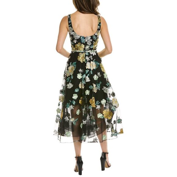 Marchesa Notte Embroidered Midi Dress - Picture 2 of 4